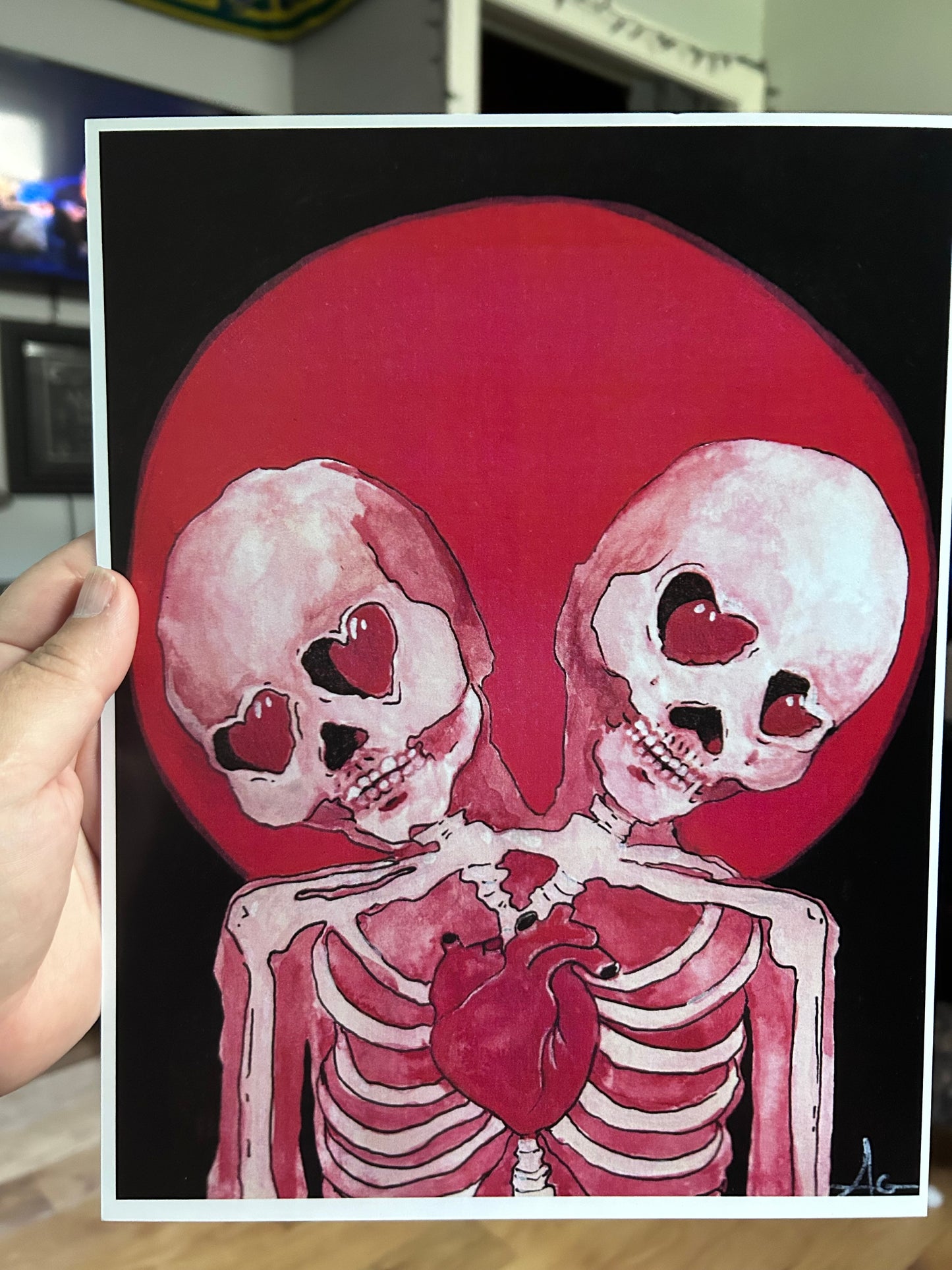 8 x 11 print Heart Twins